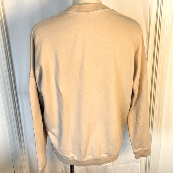 Oak & Fort Beige Drop Shoulder Sweatshirt in Size Small - Picture 2 of 3
